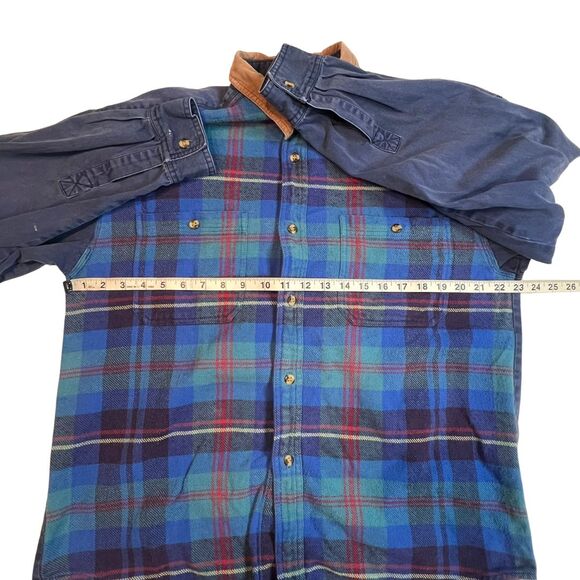Vintage 955 Originals Button Up Shirt Mens Large Casual Comfy Flannel Denim Top - Picture 4 of 13
